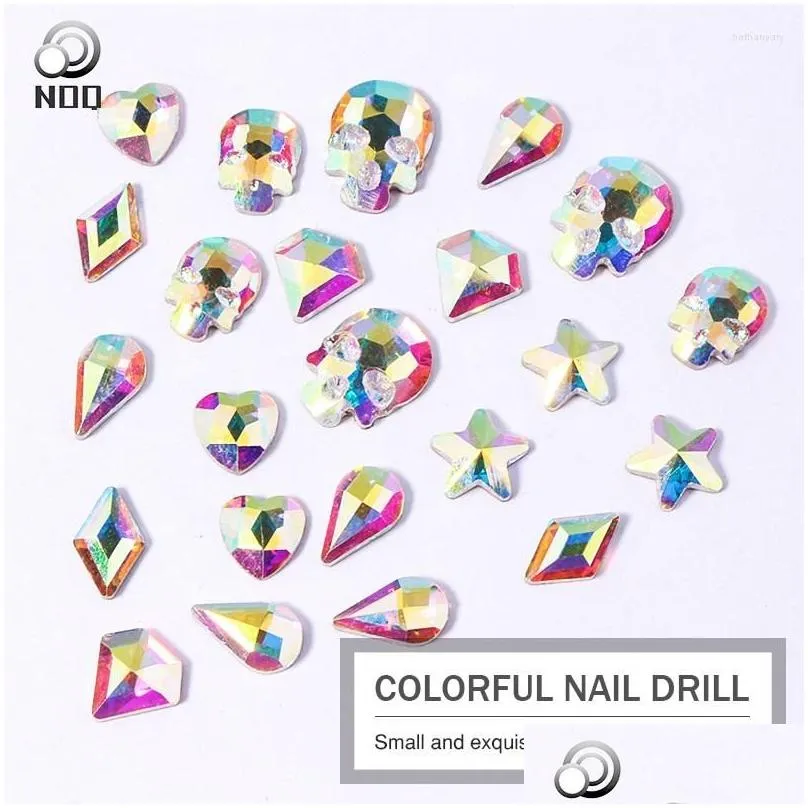 Nail Art Decorations 12Pcs Rhinestones Crystal Diamond Design For Nails Wheel Accessories Manicure Drop Delivery Dh3Iu