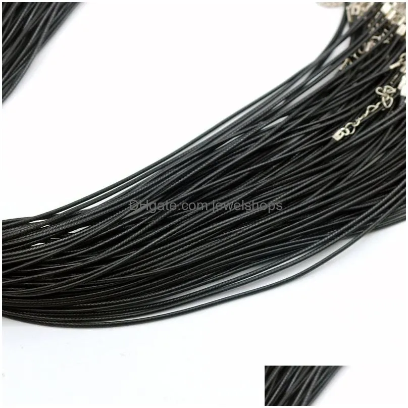 Chains 100Pcs/Lot Black Wax Leather Snake Chains Necklace For Women 18-24 Inch Cord String Rope Wire Chain Diy Fashion Jewelry In Bk D Dhdpc