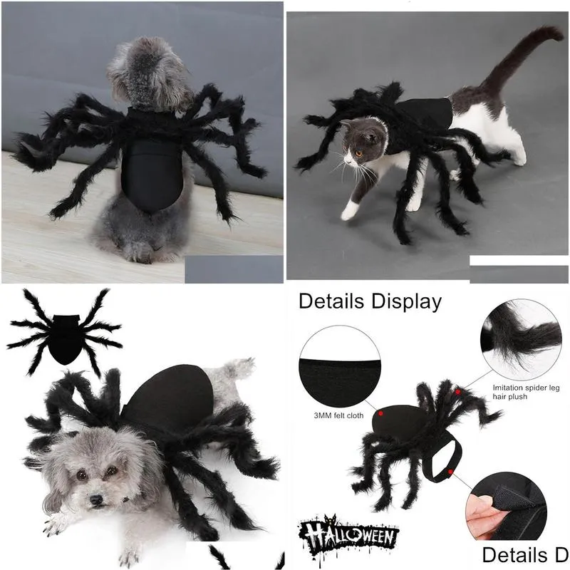Cat Costumes Halloween Spider For Dog Pet Party Supply Cosplay Small Medium Dogs And S 220923 Drop Delivery Dhrwc