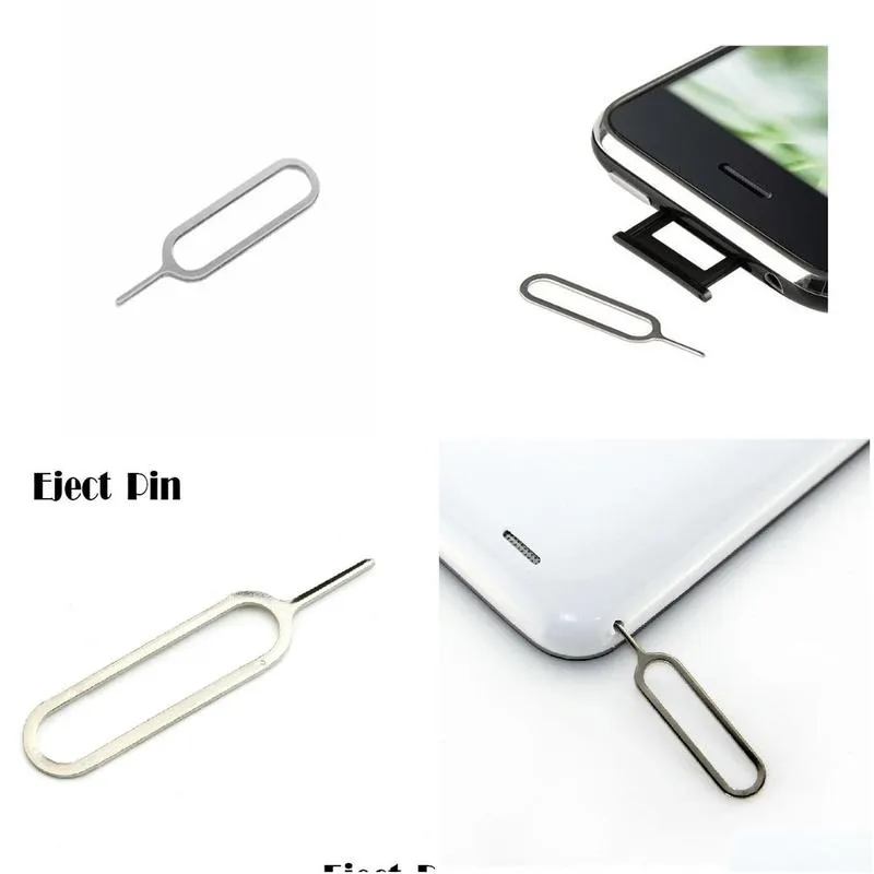 10000 pieces lot cheap good sim card pin needle cell phone tool tray holder eject pin metal retrieve card pin for iphone 