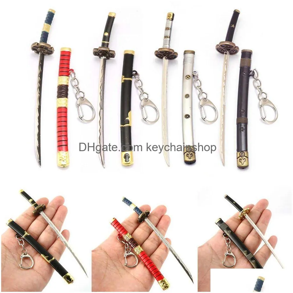 Keychains & Lanyards Keychains Keychain Roronoa Zoro Sword Blade Key Chain Ring Men Car Bag Chaveiro Fashion Jewelry J230426 Drop Del Dh5Mo
