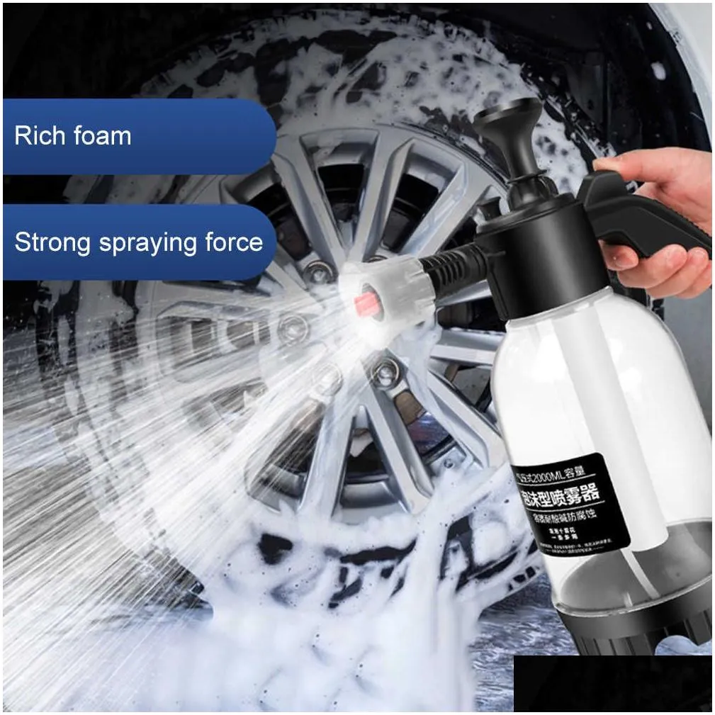 Water Gun & Snow Foam Lance New 2L Hand Pump Foam Sprayer Pneumatic Cannon Snow Car Wash Spray Bottle Window Cleaning For Home Washing Dh4Zk