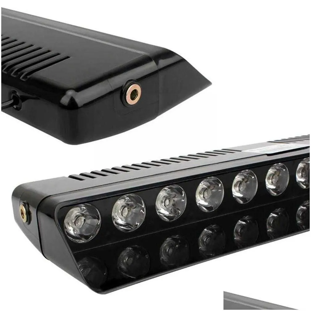 Other Signal Lights New 12 Led Car Dash Emergency Strobe Flash Light Bar Polices Lamp Lights Red Grill Blue Warning Warn O3C3 Drop Del Dhi7C