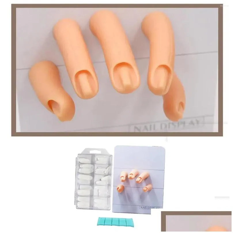 Nail Art Kits Training Tool Sile Reusable Hand Display For Drop Delivery Dhpnz