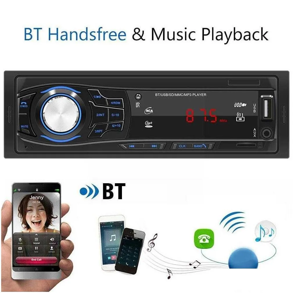 Car Audio New Radio Usb Mp3 Player Stereo Digital 12V In O Usb/Sd Bluetooth Mtimedia Fm Dash With Aux M N6F5 Drop Delivery Automobiles Dhpbg