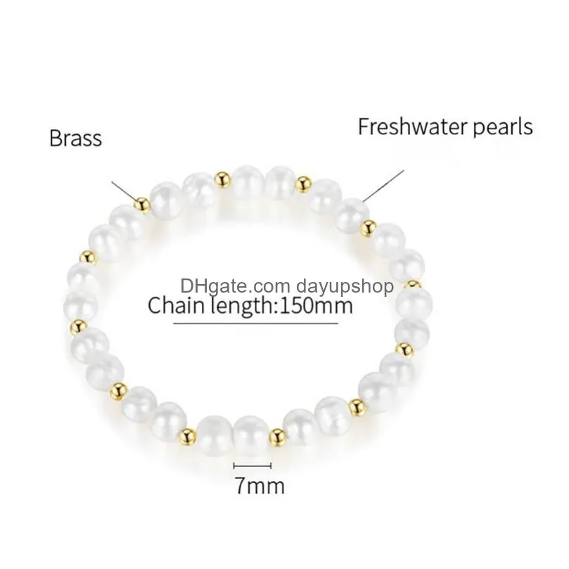 Chain Freshwater Pearl Beaded Bracelet For Women Girls Fine Jewelry Drop Delivery Jewelry Bracelets Dhkdl