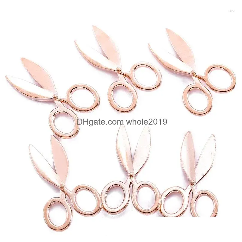 Charms 200 Pieces/Bag 16 10Mm Metal Scissors Shape Pendant Diy Necklace Bracelet Accessories For Jewelry Making Drop Delivery Dh74Z