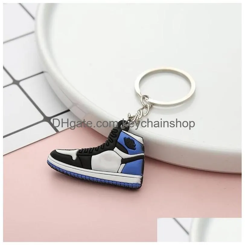 Keychains & Lanyards 6 Colors Designer Mini Sile Sneakers Keychains Men Women Kids Key Ring Gift Shoes Keychain Handbag Chain Basketb Dhvcg