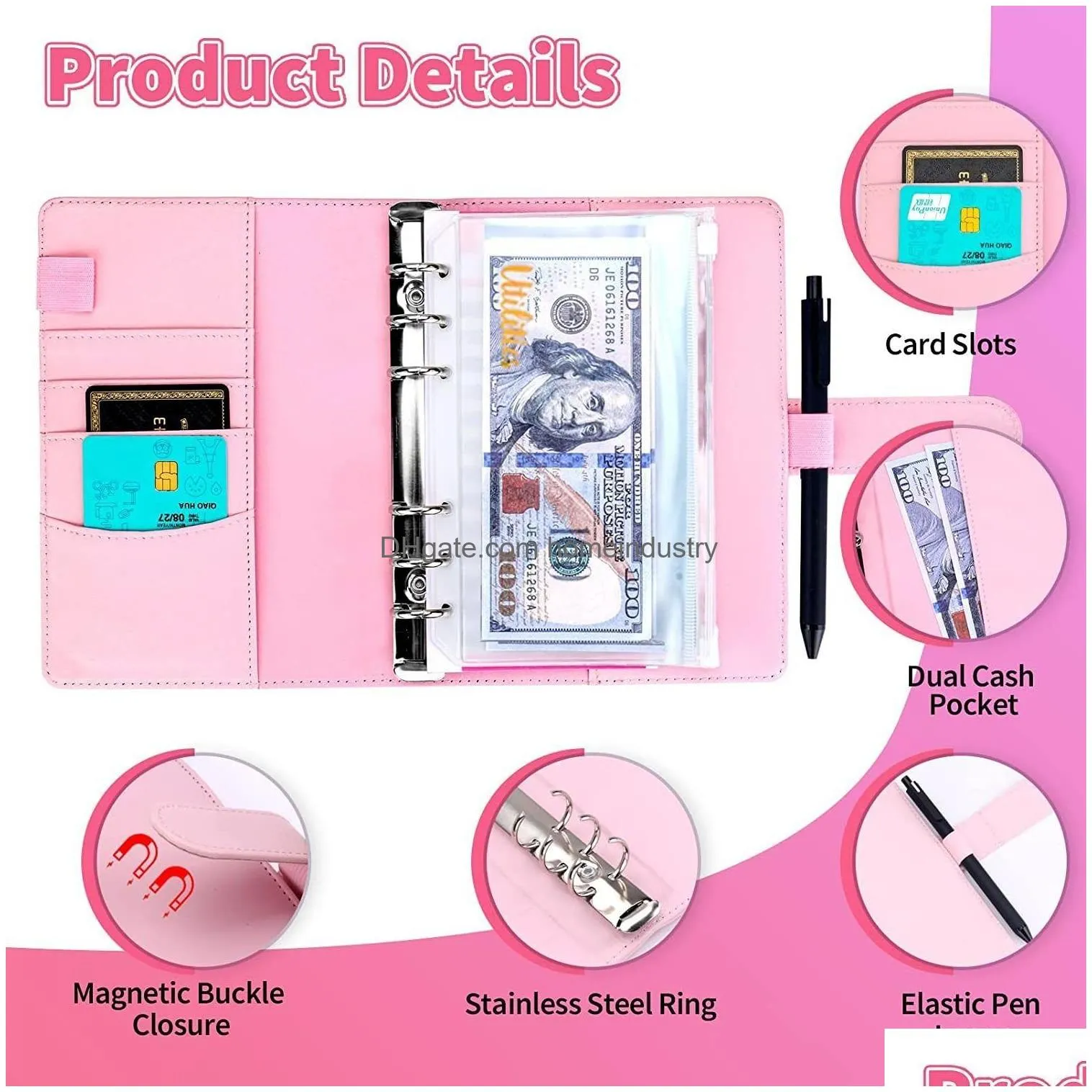 Filing Supplies Wholesale Filing Supplies A6 Binder Budget Cash Envelopes Planner Organizer With Pockets Expense Sheets Sticker Labels Dhd3H