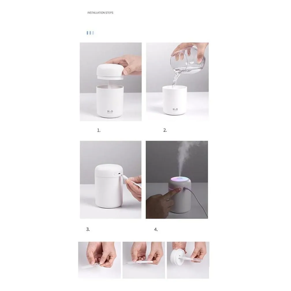 Aromatherapy Portable Air Humidifier 300Ml Trasonic Aroma  Oil Diffuser Usb Cool Mist Maker Purifier Aromatherapy For Car Hom Dhjah