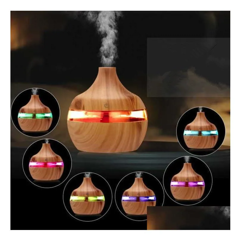 Aromatherapy Factory Price Air Humidifier Usb Aroma Diffuser Mini Wood Grain Trasonic Atomizer Aromatherapy  Oil For Home Dro Dhv5T