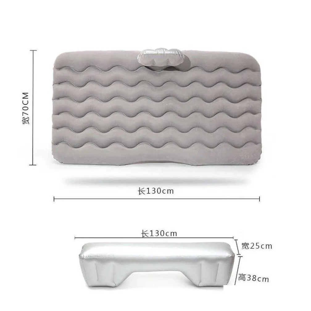 Other Interior Accessories New Car Air Mattress Travel Bed Moisture-Proof Inflatable Back Seat Sofa For Interior With Pump Drop Delive Dhw0I