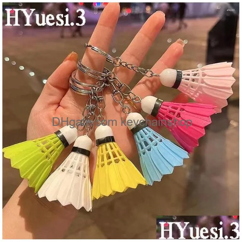 Keychains & Lanyards Keychains Sport Styles Mini Badminton Keychain Uni Metal Racket Key Ring Purse Bag Backpack Decor Accessories Dr Dhf8F