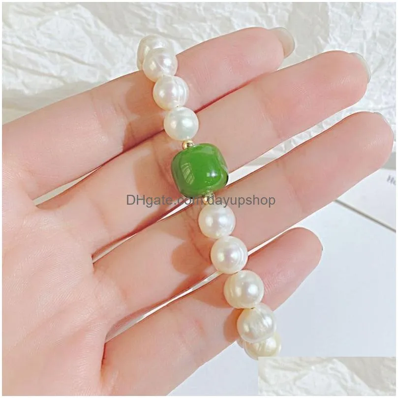 Chain Freshwater Pearl Beaded Bracelet Simple Beads Bracelets For Women Adjustble Bangle Fashion Jewelry Drop Delivery Jewelry Bracel Dhovs