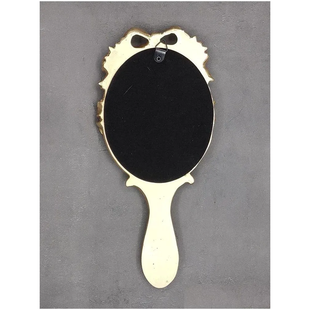 Compact Mirrors European Style Mirror Vanity Hand-Held Beauty Parlor Special Hand Portable Wall-Mounted Handle Antique Gold Small 2403 Dhnru