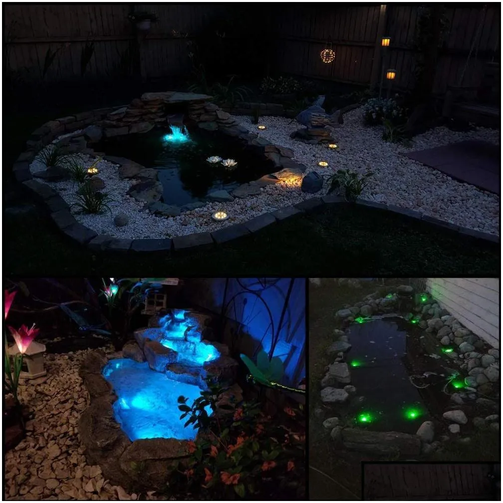 Night Lights Underwater Light With Remote Control Waterproof Mticolor Submersible Led Battery Powered Pool For Halloween Christmas Dro Dh9Pf