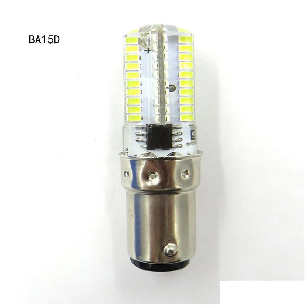 Led Bulbs Dimming Led Mini Bb Crystal Clear Sile Corn Light 3014 Smd 80 Ac220V / Ac110V For Chandelier E14 G9 G4 Drop Delivery Lights Dhwmv