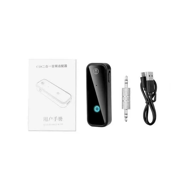 Car Bluetooth Kit New Bluetooth 5.0 Transmitter Receiver 2 In1 Wireless Adapter 3.5Mm O Stereo Aux For Music Hands Headset Drop Delive Dhcw8