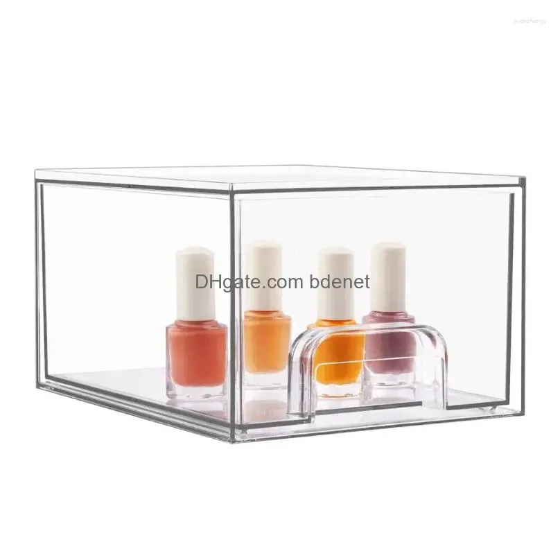 Storage Boxes & Bins Storage Boxes Jewelry Box Stackable Cosmetic Organizer Der With Capacity For Bathroom Vanity Transparent Makeup D Dhkgz