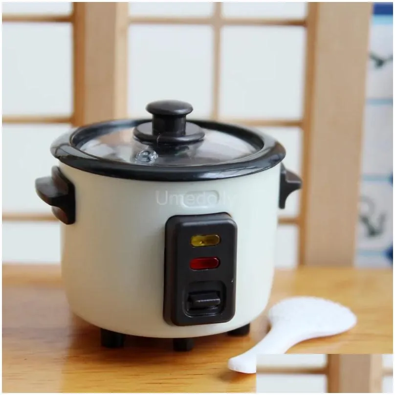 Kitchens & Play Food 16 Scale Mini Rice Cooker Model Dollhouse Miniature Kitchen Appliances For S Blyth Doll Food Accessories Toy 2207 Dhhjn