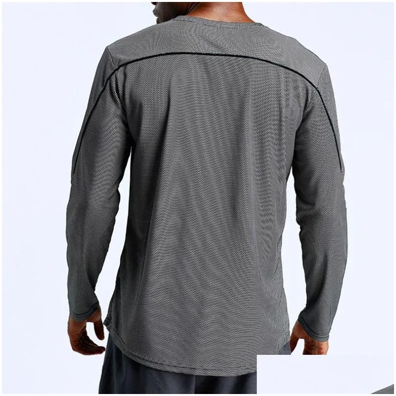 Yoga Outfit Lu115 Men Cycling Long Sleeve T-Shirts Autumn Breathable Quick Dry Anti-Swear Sport Tops Bicycle Bike Drop Delivery Sports Dhzkc