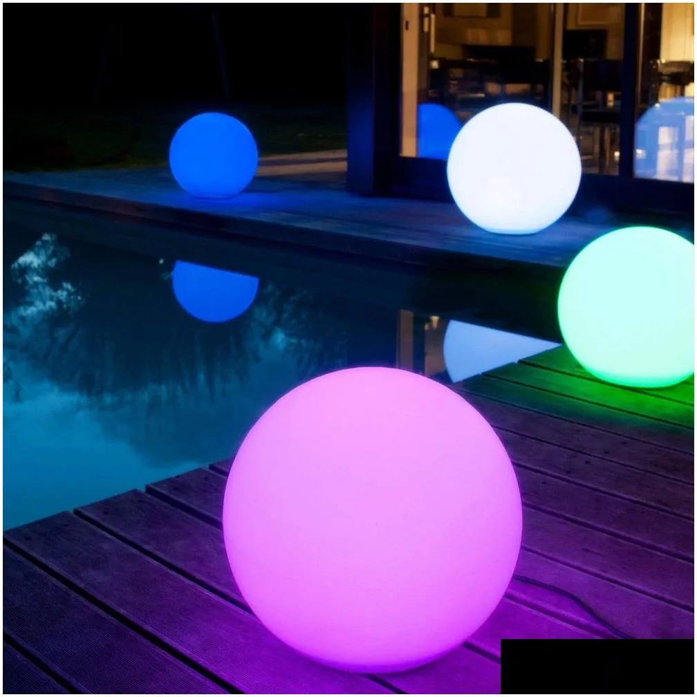 Night Lights Brelong Rechargeable Color Led Ball Light Spherical With Remote Control Home Pool Party Dimmable Night 12Cm Drop Delivery Dh4Xe