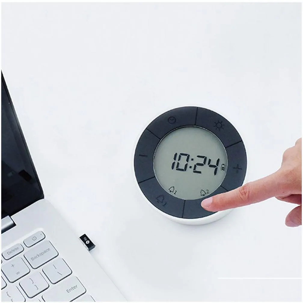 Night Lights Brelong Rechargeable Dual-Use Sensor Night Light Combination Alarm Clock Dimmable Atmosphere White 1 Pc Drop Delivery Lig Dhdyk