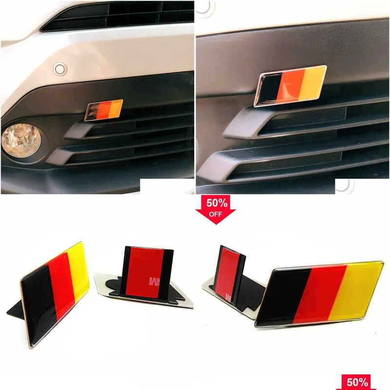 Other Interior Accessories New Car Sticker German Flag Emblem Badge Deutsch Bumper Front Grille Decal For Scirocco Golf 7 6 Drop Deliv Dhbyx