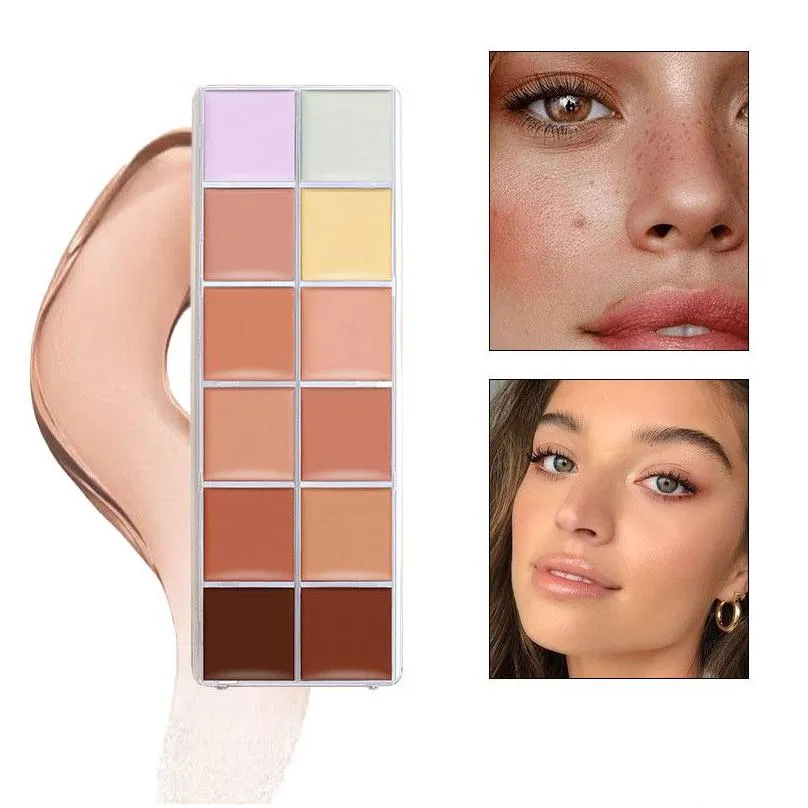 Concealer Veronni Face Contour 12 Colors Palette Makeup Er Foundation Brightener Fl Make Up For Women 230801 Drop Delivery Dhdq8