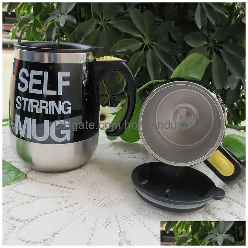 Mugs Electric Self Stirring Coffee Mug Cup Matic Mixing Spinning Stainless Steel Home Office Travel Mixer Milk Drop Delivery Home Gard Dhgk3