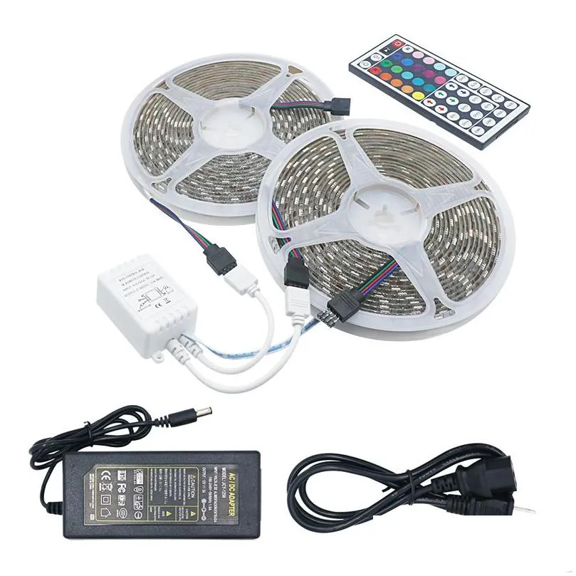 Led Strips Led Strip Lights Rgb 5050 Smd Flexible Ribbon Waterproof Light 10M Tape Diode Dc 12V Bluetooth Control With Retail Box Drop Dhhu1