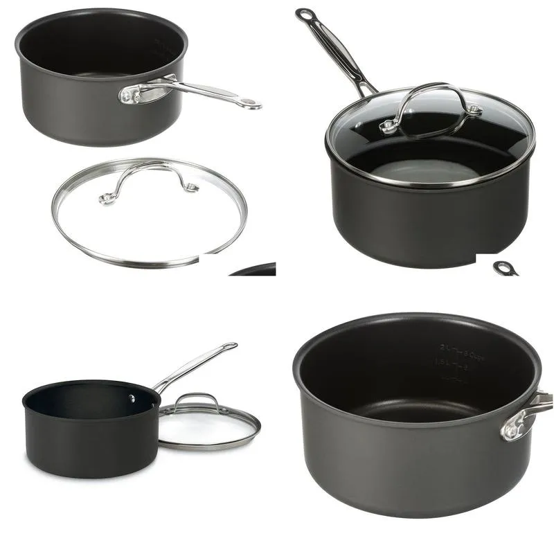 Camp Kitchen Classic Non-Stick Hard Anodized 3 Quart. Saucepan With Er Camp Kitchen Drop Delivery Sports Outdoors Camping Hiking Hikin Dhmwa