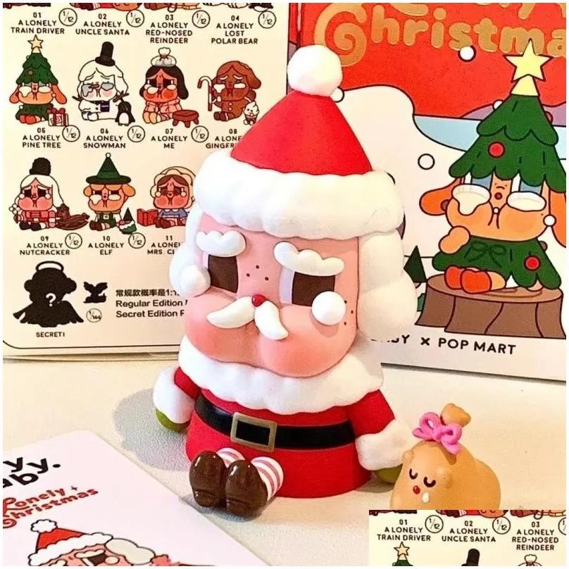 Blind Box Original Popmart Crybaby Lonely Christmas Series Mystery Action Figure Kawaii Baby Xmas Home Decoration Gift Toys Sad Drop Dh0Zl