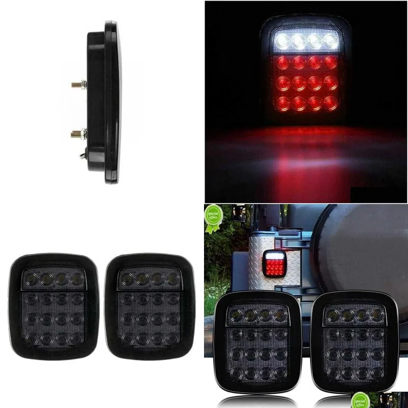 Other Auto Parts New 2Pcs 16 Leds Tail Light Brake Reverse For Wrangler Yj Tj Cj Cj5 Cj7 Jeep Truck Boat Lorry Van Trailer Caravan Lig Dh4Gc