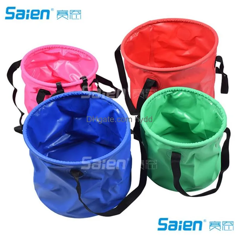 30l collapsible bucket foldable water container portable folding wash pail for beach travel camping fishing gardening car wa6730350