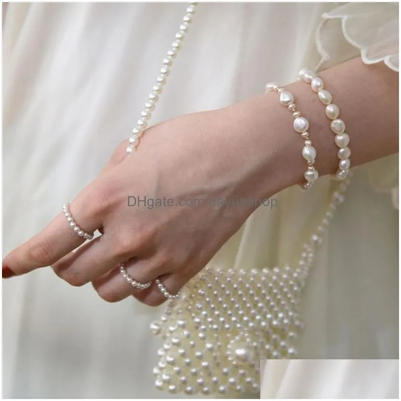 Chain Irregar Baroque Freshwater Pearl Bracelet Adjustable Bracelets Fashion Jewelry For Drop Delivery Jewelry Bracelets Dhgqy