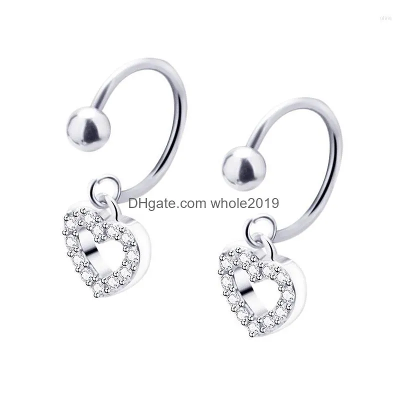 Stud Earrings 1Pc Small Cartilage C Shape Dangle Stainless Steel Zirconia Anti-Allergic Elegant Jewelry Drop Delivery Dh5Hg