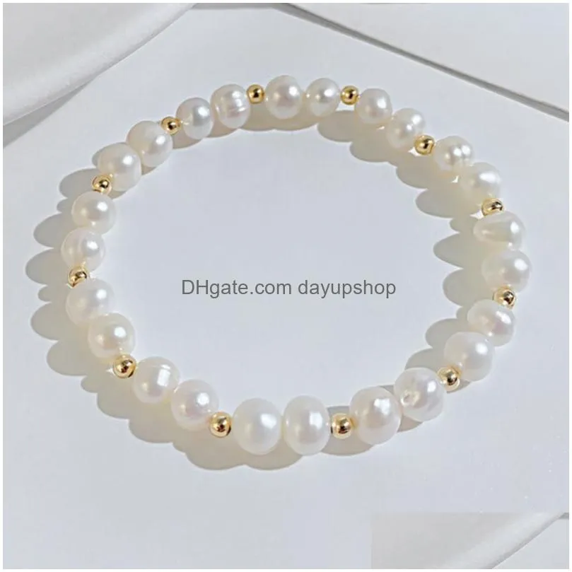 Chain Freshwater Pearl Beaded Bracelet For Women Girls Fine Jewelry Drop Delivery Jewelry Bracelets Dhkdl