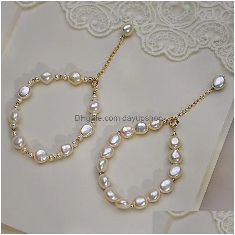 Chain Irregar Baroque Freshwater Pearl Bracelet Adjustable Bracelets Fashion Jewelry For Drop Delivery Jewelry Bracelets Dhgqy