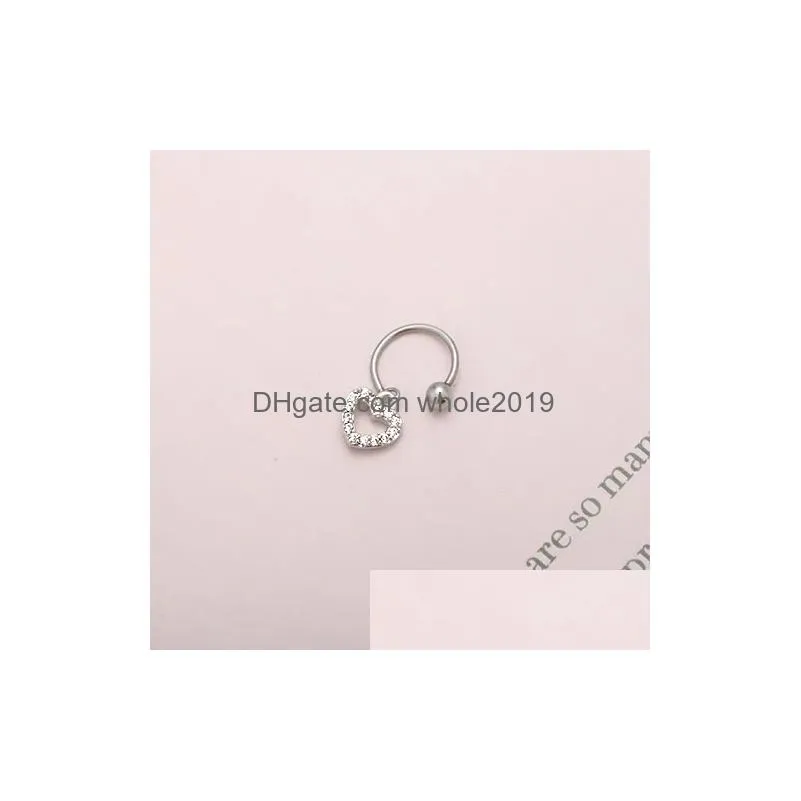 Stud Earrings 1Pc Small Cartilage C Shape Dangle Stainless Steel Zirconia Anti-Allergic Elegant Jewelry Drop Delivery Dh5Hg
