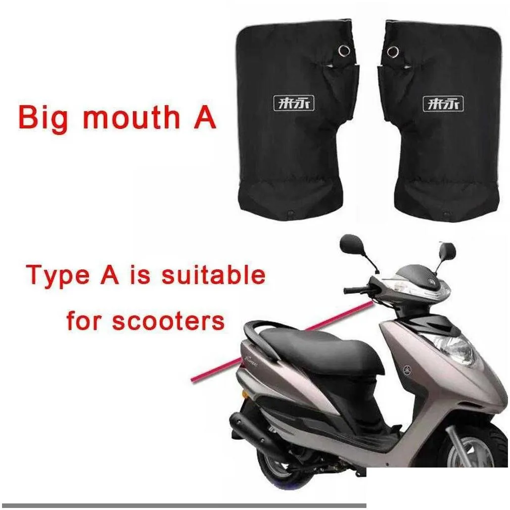 Car Other Auto Electronics Protective Motorcycle Scooter Thick Warm Handlebar Muff Grip Handle Bar Rainproof Riding Winter Warmer Ther Dhzyb