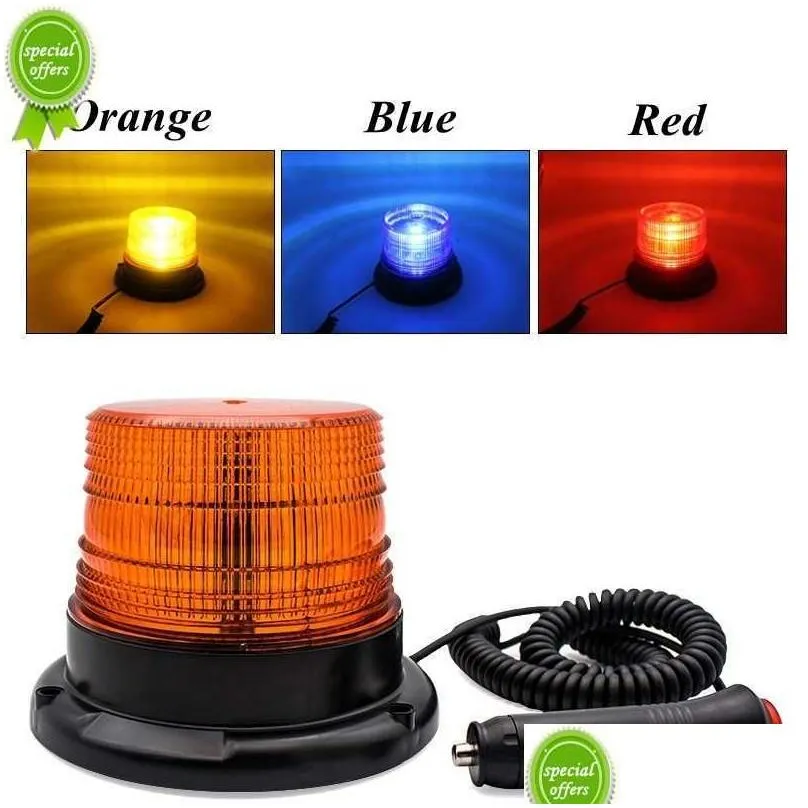 Decorative Lights New Car Strobe Light Emergency Rotating Traffice Indication Flash Beacon Led Orange Blue Red Warning Drop Delivery A Dheyq