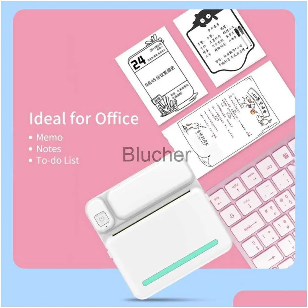 Printers Mini Printer Portable Thermal Pocket Po Label Sticker Inkless Bluetooth Miniprint For Phone 200Dpi Printing Drop Delivery Dhmdj