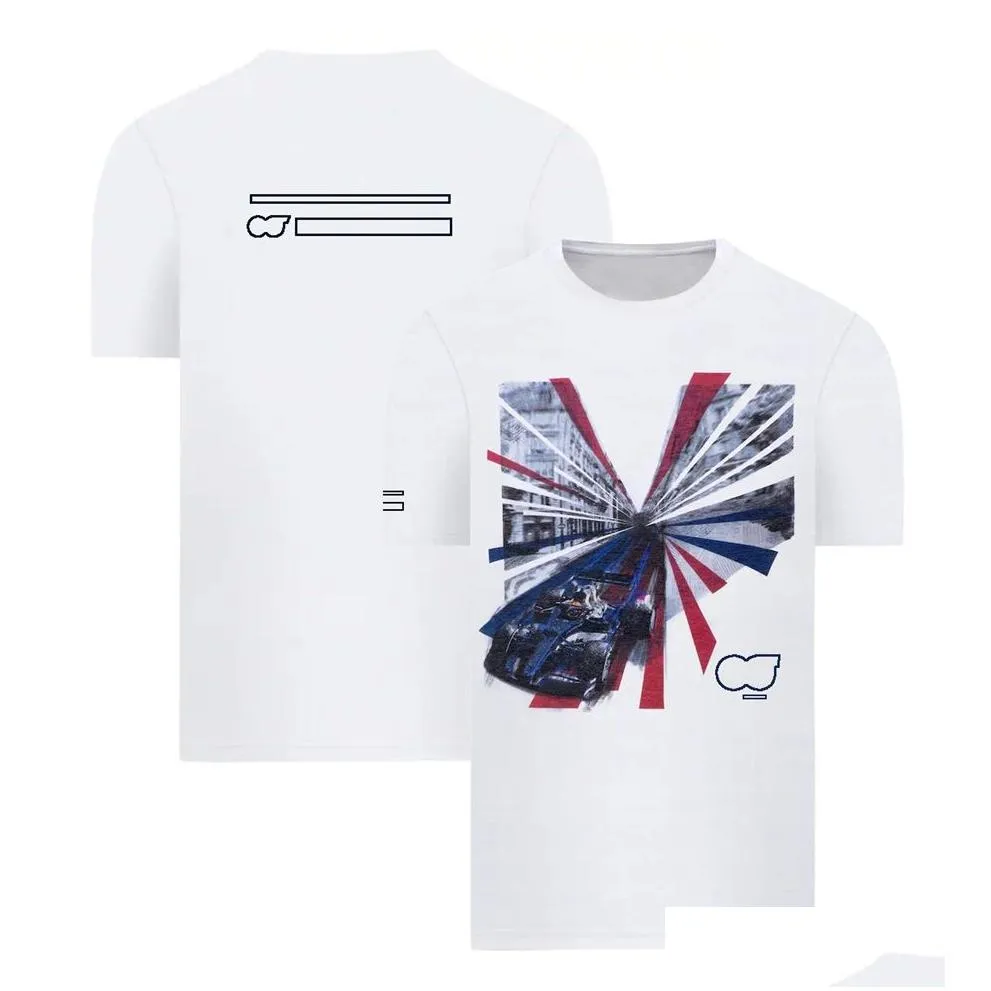 f1 racing printed t-shirt 2023 formula 1 team logo men`s white t-shirt summer fashion sports brand men women o-neck t-shirt jersey