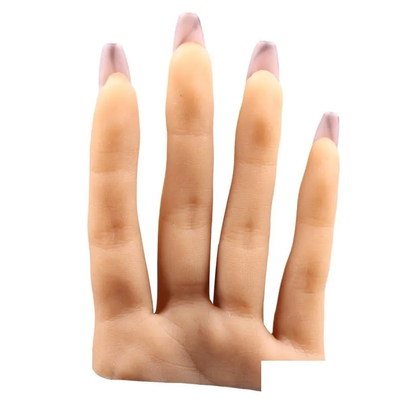 Nail Practice & Display Nails Practice Sile Hand Model 3D Adt Mannequin Fake Manicure Pedicure Display Moveable 220726 Drop Delivery H Dh2Tr