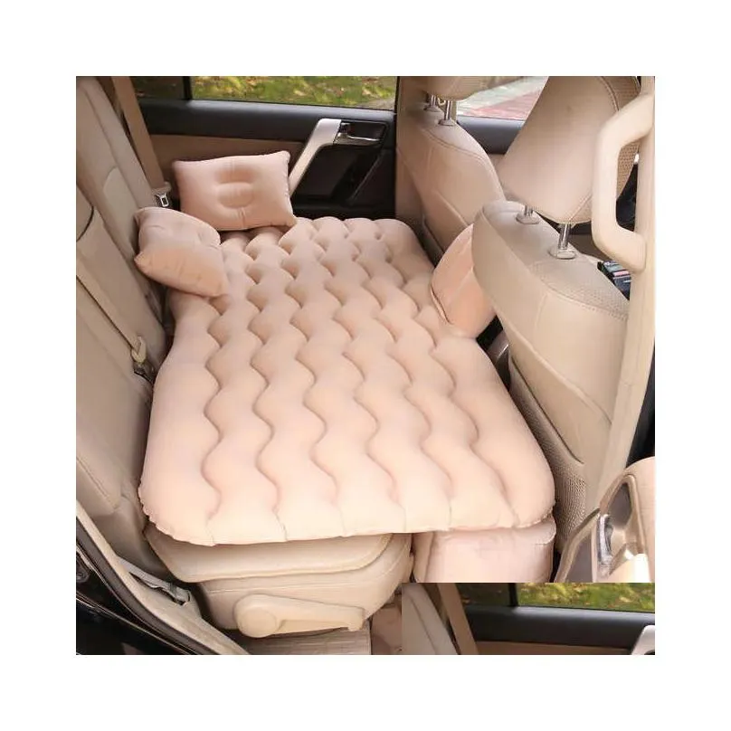 Other Interior Accessories New Car Air Mattress Travel Bed Moisture-Proof Inflatable Back Seat Sofa For Interior With Pump Drop Delive Dhw0I