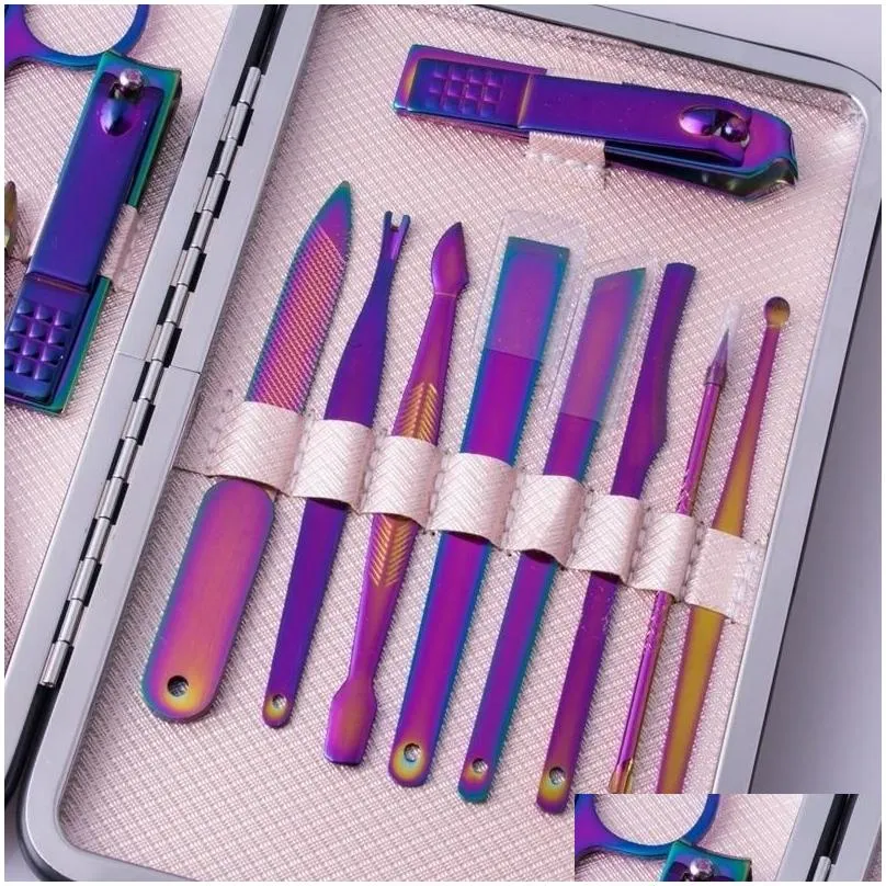 Nail Art Kits 15Pcs/Set Stainless Steel Pedicure Professional Clipper Cuticle  Hook Tweezers Manicure Beauty Tools Kit Drop Deli Dhf6Y
