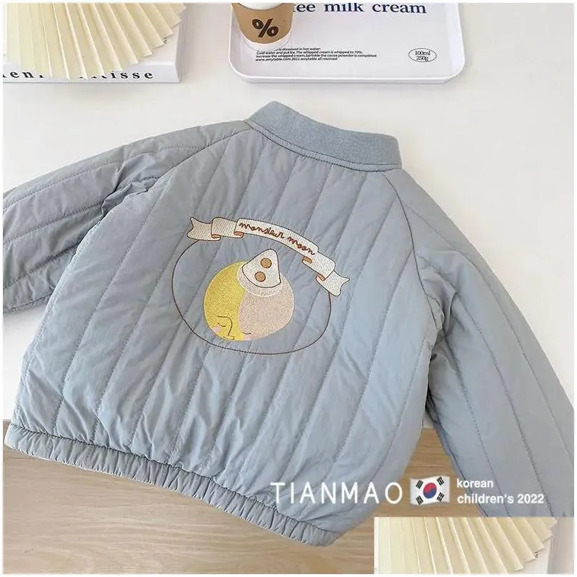 Coat Toddler Kids Thicken Warm Fashion Sport Zipper Outwear Children Baseball Jacket Winter Girls Clothes 2-6 Drop Delivery Dhasa