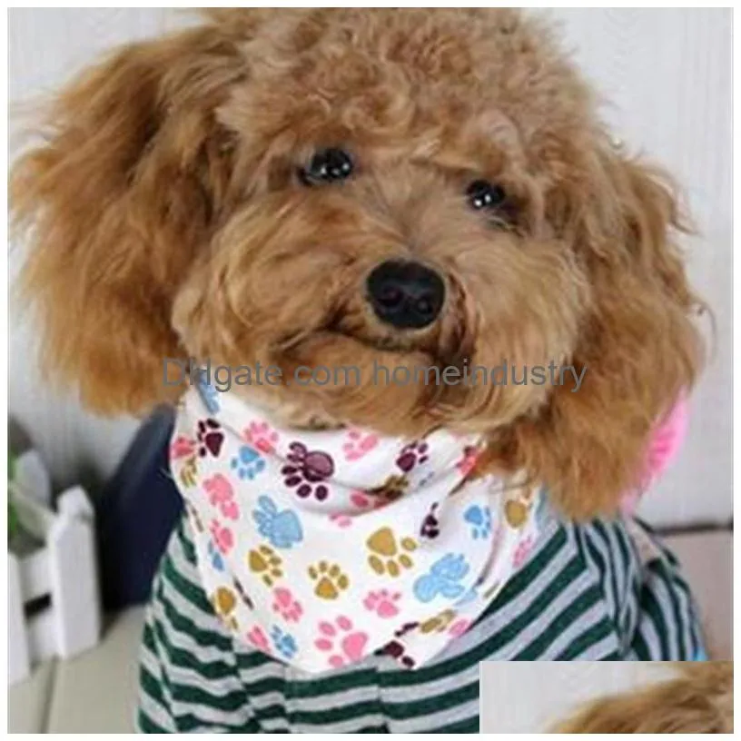 Dog Collars & Leashes 100Pcs/Lot Wholesale New Arrival Mix 60 Colors Dog Puppy Pet Bandana Collar Cotton Bandanas Tie Grooming Product Dhyzu