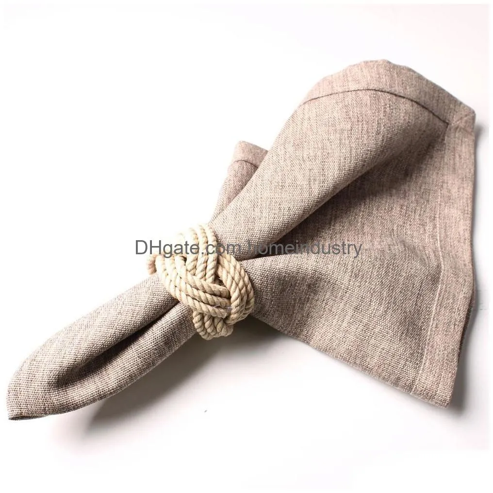 Napkin Rings 30Pcs Model Room Natural Jute Napkin Ring Rope Woven Buckle Linen 201120 Drop Delivery Home Garden Kitchen, Dining Bar Ta Dhzdv